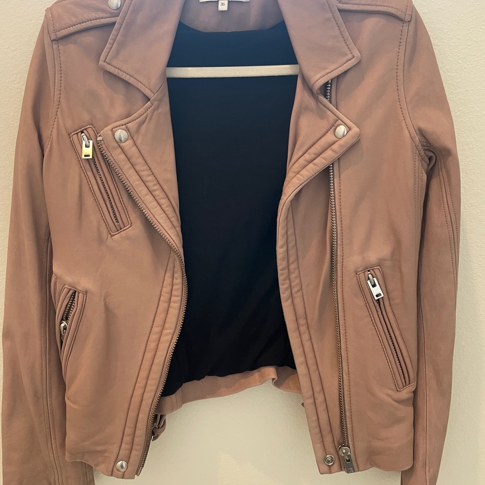 IRO Women's Light Brown pink Leather Jacket